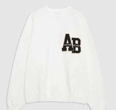 Sudadera Anine Bing Miles Letterman wht